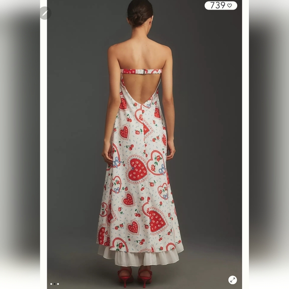 🍋**1 XS Left!!**For Love and Lemons Daisy Mae Strapless Midi Dress - Picture 13 of 16